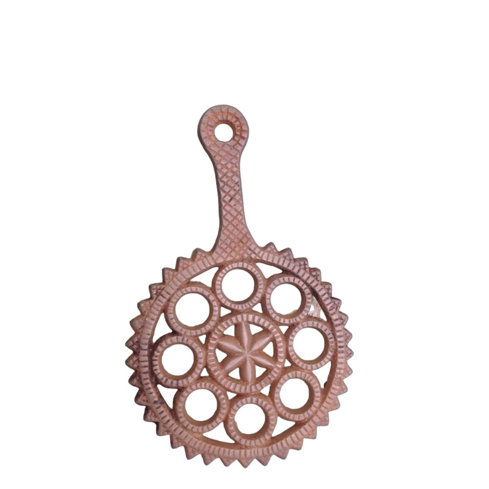 Antique Cast Iron Trivet Sawtooth Sun Circles Round Hot Plate / Wall Hanging - Picture 10 of 11